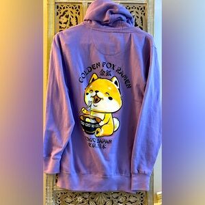 SCW Golden Fox Ramen Hoodie Purple Black Tokyo Japan hoody fun cute funny